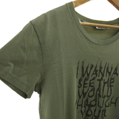 Dior Homme T-Shirt XS Khaki Green Logo Print Short Sleeve Round Neck Top PP — view 3