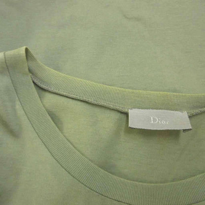 Dior Homme T-Shirt XS Khaki Green Logo Print Short Sleeve Round Neck Top PP — view 6