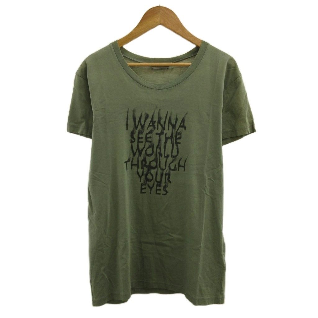 Dior Homme T-Shirt XS Khaki Green Logo Print Short Sleeve Round Neck Top PP