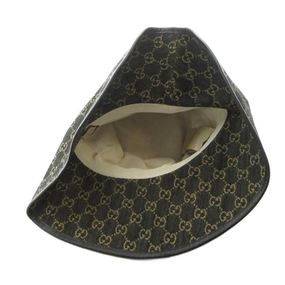 Gucci Bucket Hat Logo Canvas GG M 57 Black — view 6
