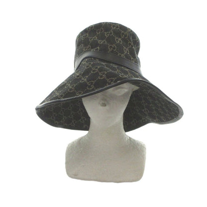 Gucci Bucket Hat Logo Canvas GG M 57 Black — view 2