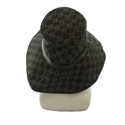 Gucci Bucket Hat Logo Canvas GG M 57 Black — view 4