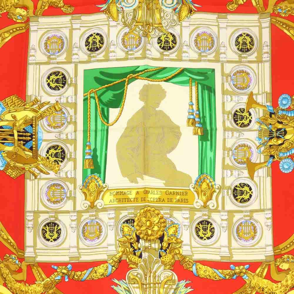 Hermes Chat Loulou Tribute to Garnier Scarf Red Carre 90 — view 4