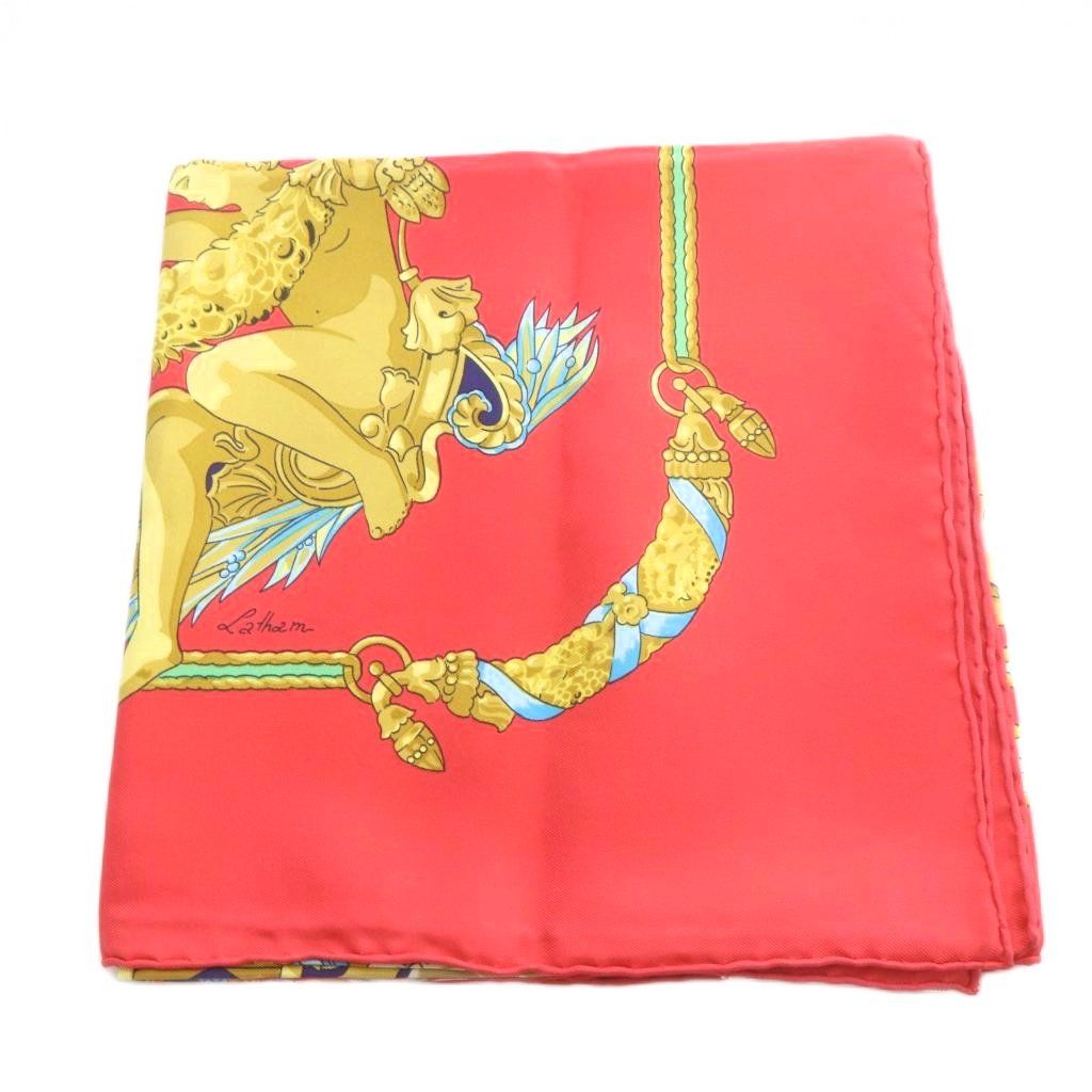 Hermes Chat Loulou Tribute to Garnier Scarf Red Carre 90 — view 2