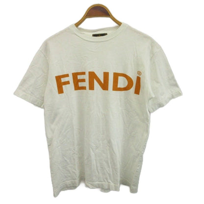 Fendi T-Shirt White Logo Print Short Sleeve Top PP