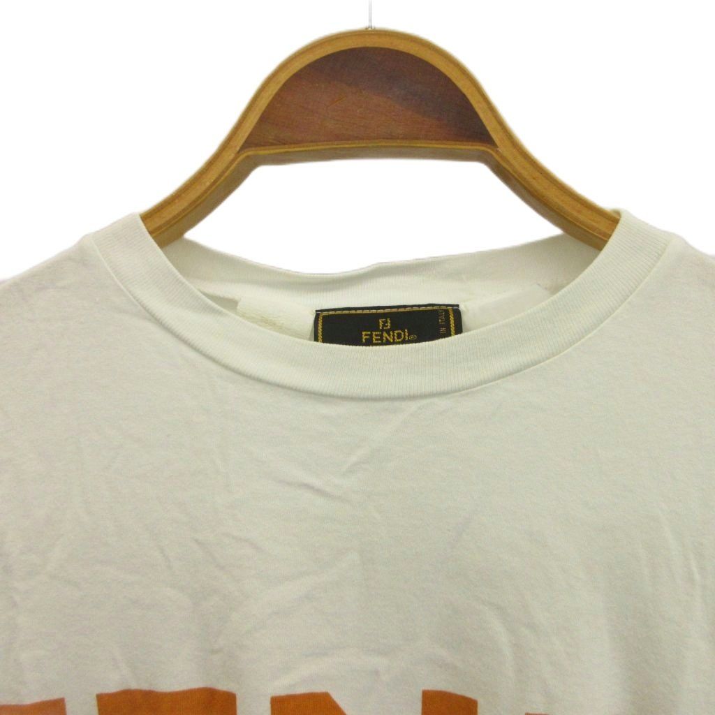 Fendi T-Shirt White Logo Print Short Sleeve Top PP — view 3