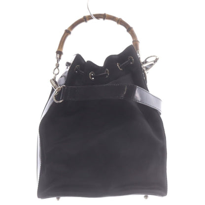 Gucci Shoulder Bag 2-Way Natural Bamboo Trimming Leather Black — view 2