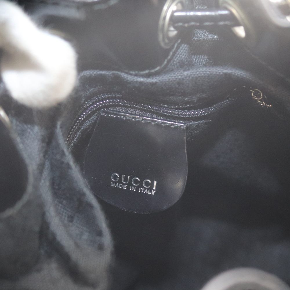 Gucci Shoulder Bag 2-Way Natural Bamboo Trimming Leather Black — view 8