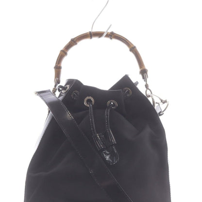 Gucci Shoulder Bag 2-Way Natural Bamboo Trimming Leather Black — view 3