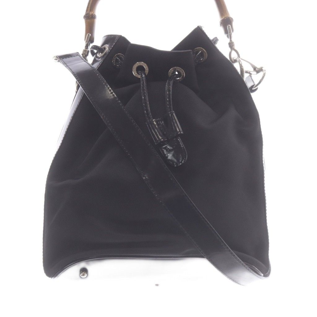 Gucci Shoulder Bag 2-Way Natural Bamboo Trimming Leather Black — view 4