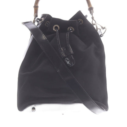 Gucci Shoulder Bag 2-Way Natural Bamboo Trimming Leather Black — view 4
