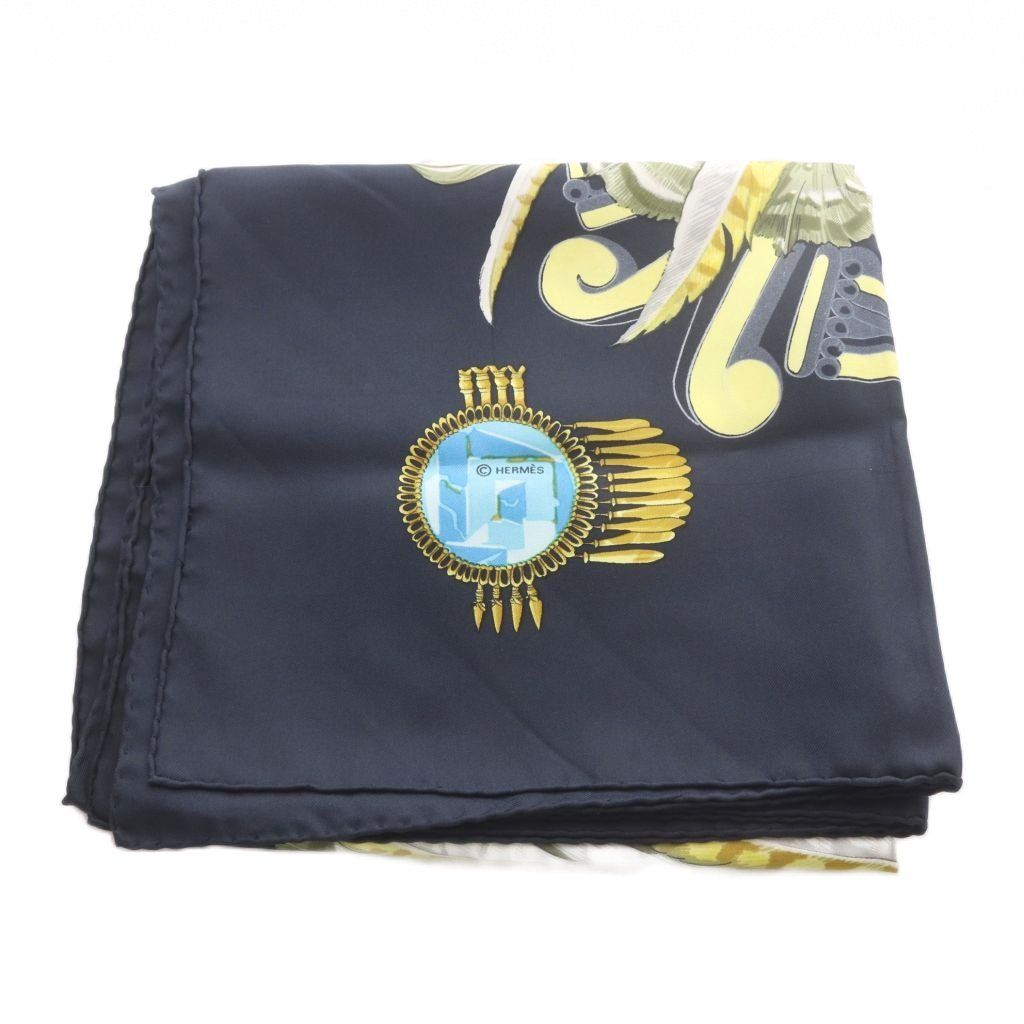 Hermes Mexique Mexico Scarf Carre 90 Logo Navy — view 2