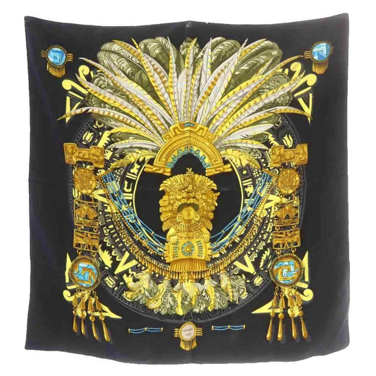 Hermes Mexique Mexico Scarf Carre 90 Logo Navy