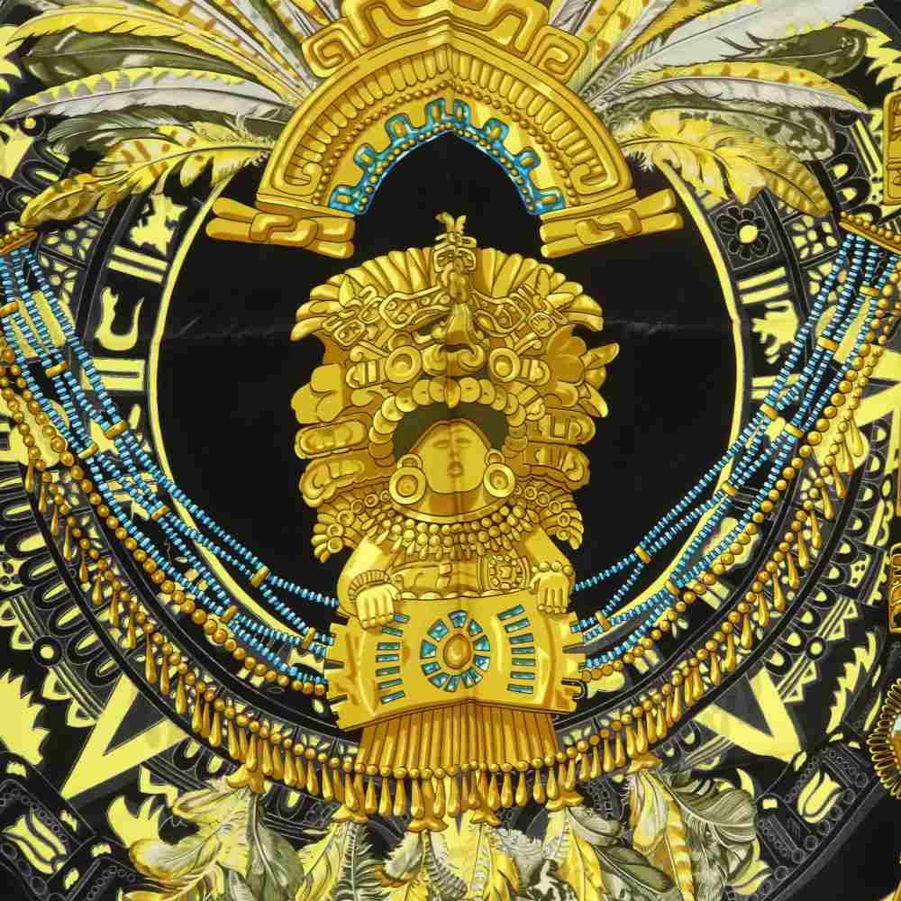 Hermes Mexique Mexico Scarf Carre 90 Logo Navy — view 5