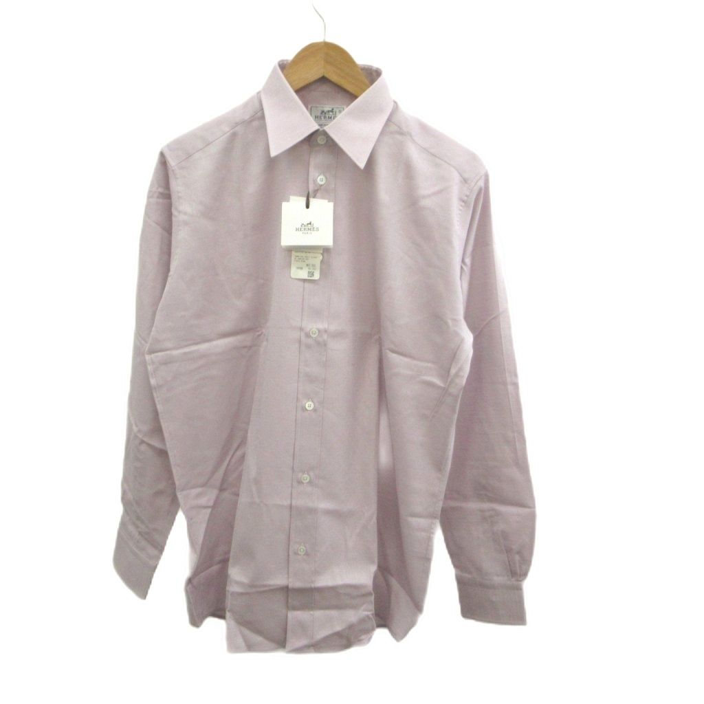 Hermes Long Sleeve Shirt 40 Purple Regular Color Top YU