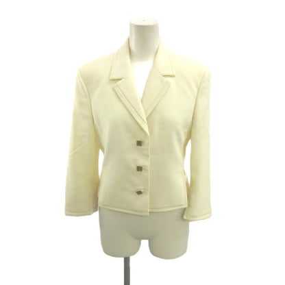 Versace Gianni Set Tailored Jacket Tight Skirt Wool 38 White Off Ivory Long — view 2