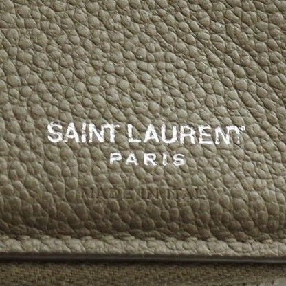 Saint Laurent Paris YSL Line Compact Zip Wallet Leather Logo Mocha SS — view 8