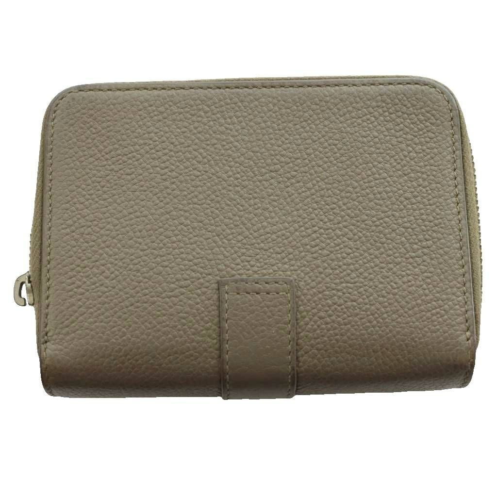 Saint Laurent Paris YSL Line Compact Zip Wallet Leather Logo Mocha SS — view 2