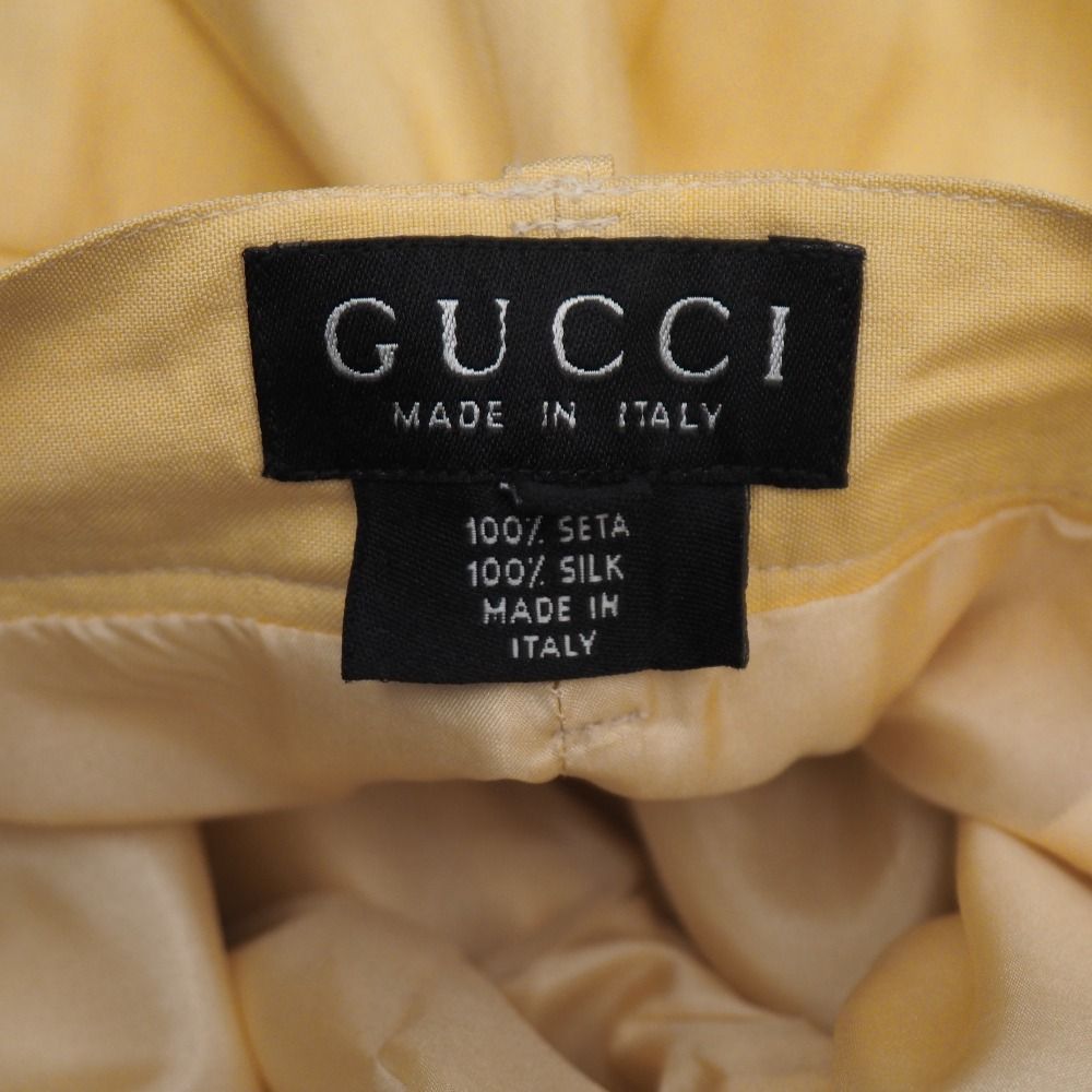 Gucci Vintage Pants 40 All Silk Two Tuck Trousers Pleated Gold Button — view 7