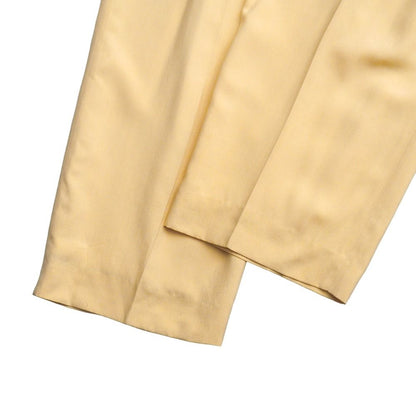 Gucci Vintage Pants 40 All Silk Two Tuck Trousers Pleated Gold Button — view 5