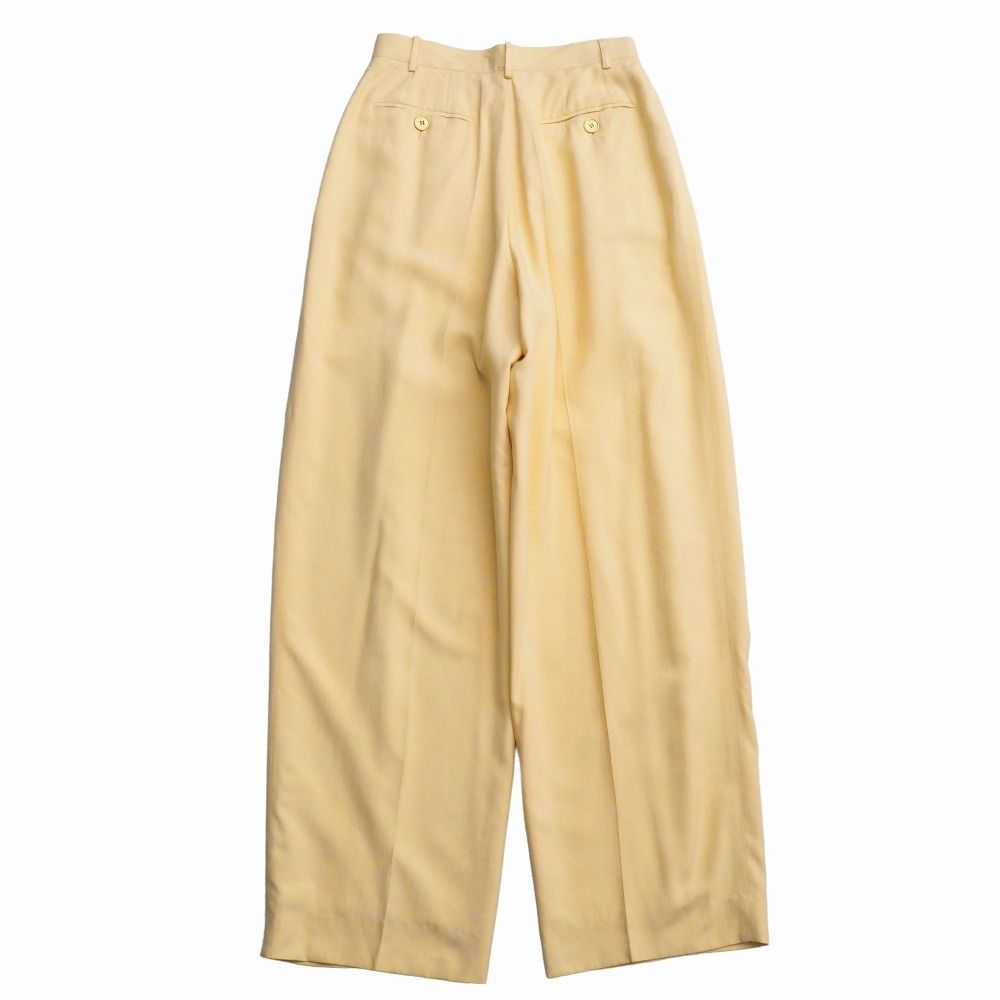Gucci Vintage Pants 40 All Silk Two Tuck Trousers Pleated Gold Button — view 2