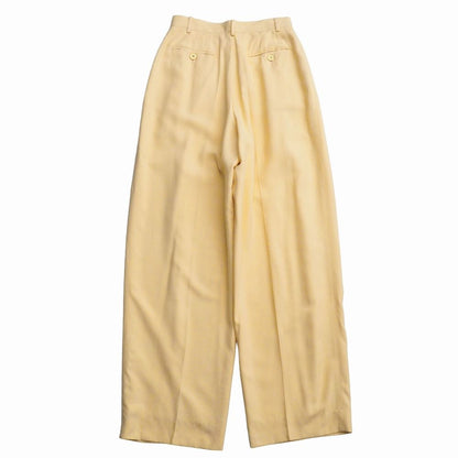 Gucci Vintage Pants 40 All Silk Two Tuck Trousers Pleated Gold Button — view 2