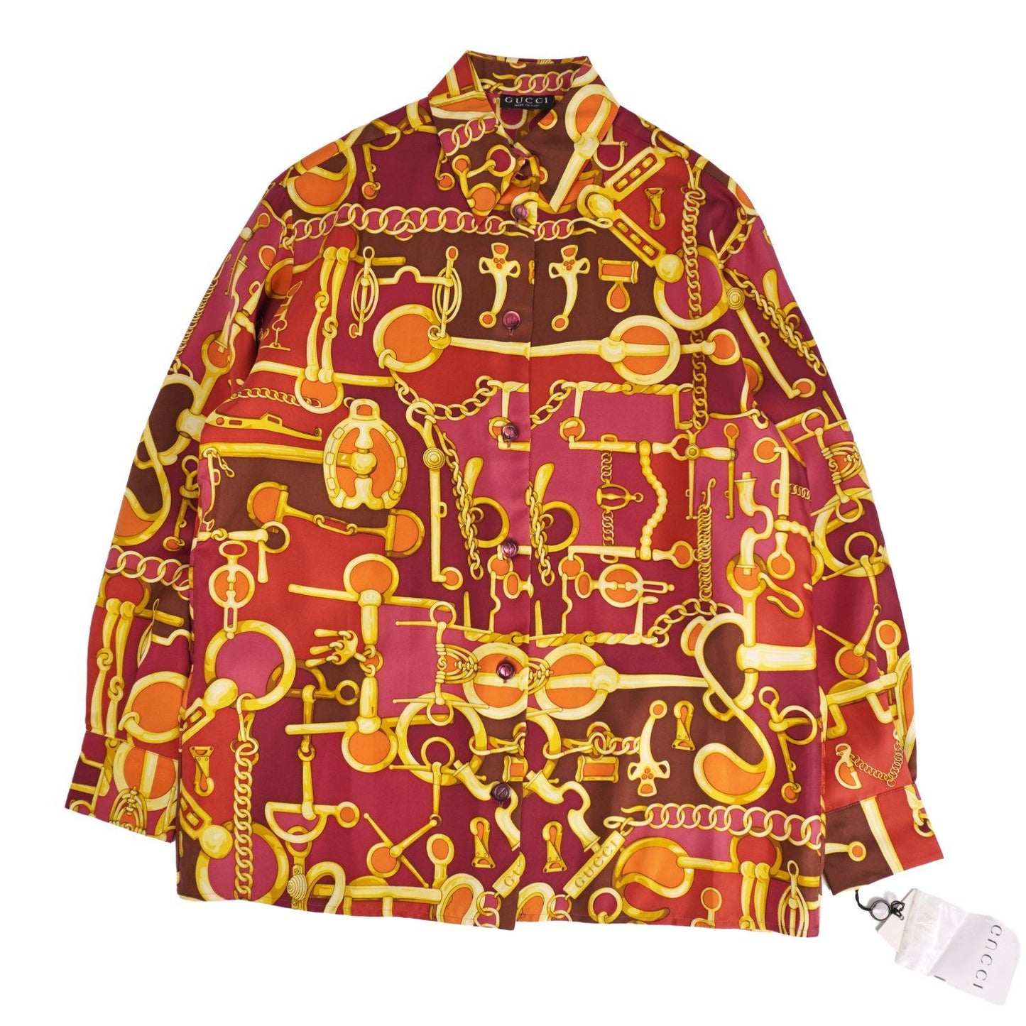 Gucci Shirt Era Blouse Total Pattern Long Sleeve Silk