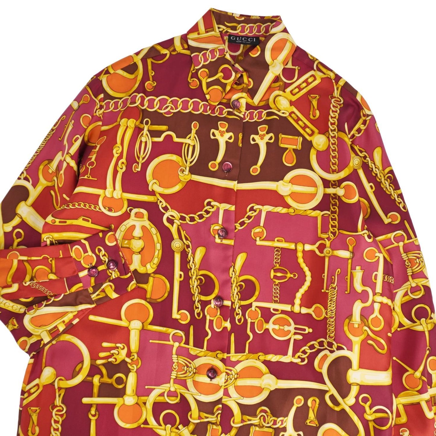 Gucci Shirt Era Blouse Total Pattern Long Sleeve Silk — view 2