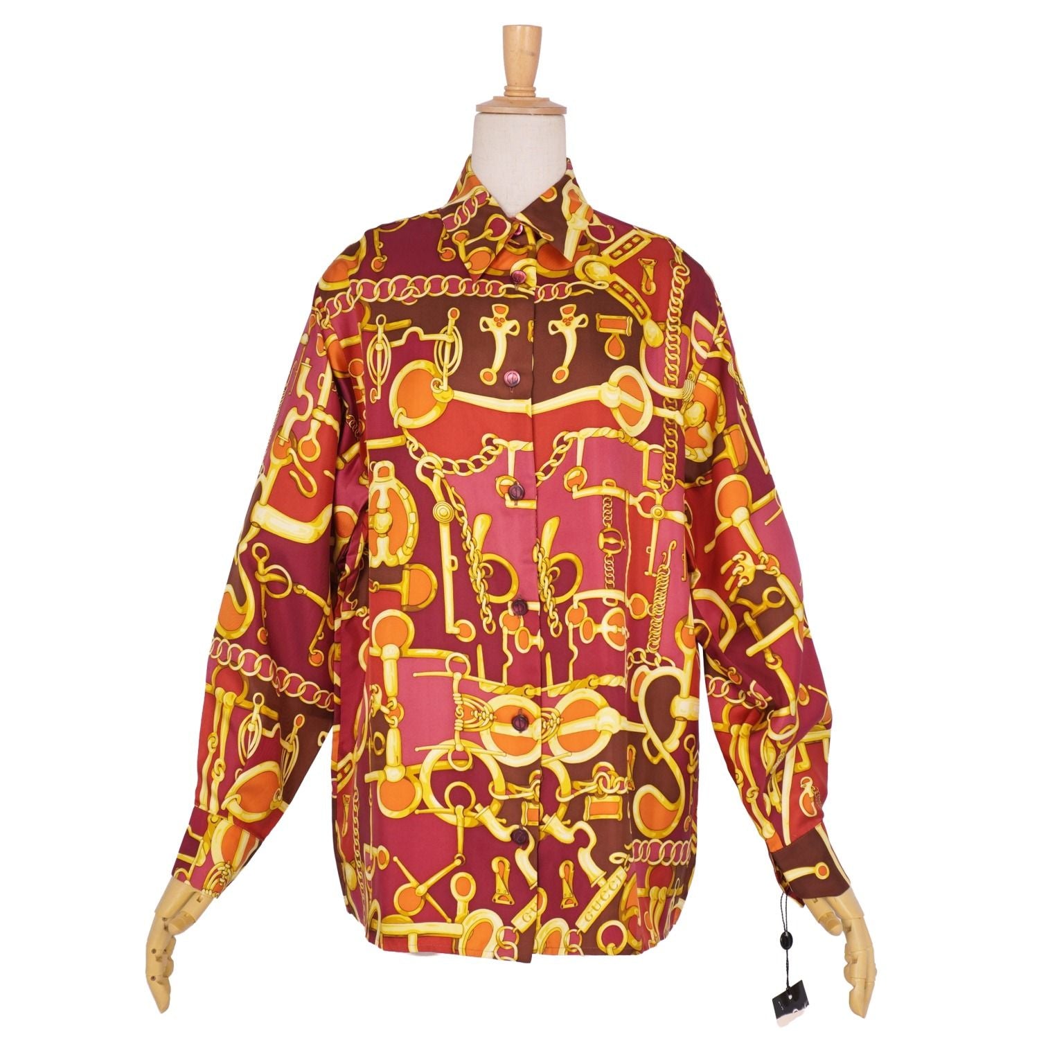 Gucci Shirt Era Blouse Total Pattern Long Sleeve Silk — view 3