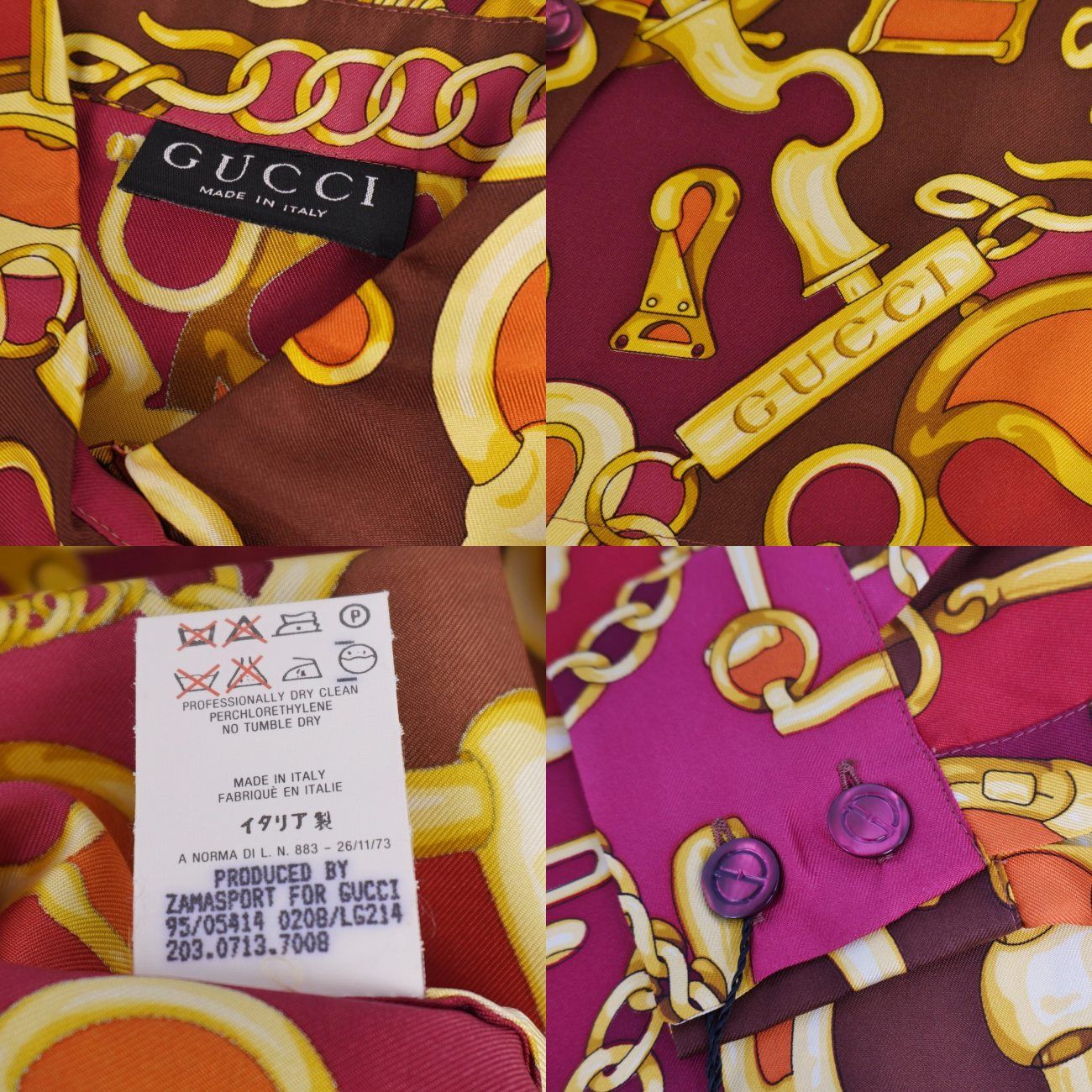 Gucci Shirt Era Blouse Total Pattern Long Sleeve Silk — view 7