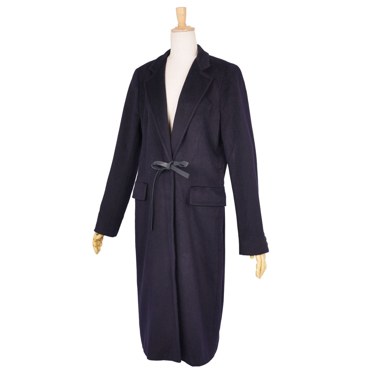 Max Mara Coat White Tag Long Leather Belle — view 5