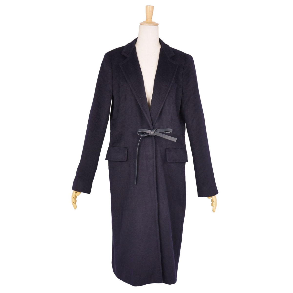 Max Mara Coat White Tag Long Leather Belle — view 3