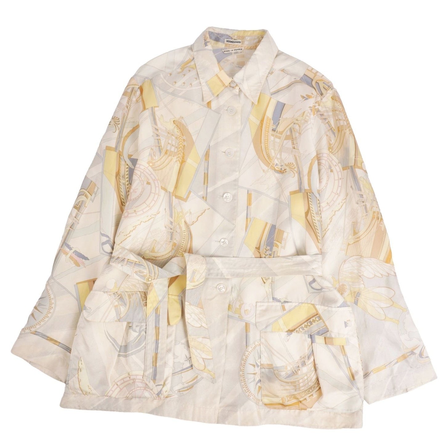 Hermes Martin Margiela Era Blouse with Shirt Belt Total Pattern