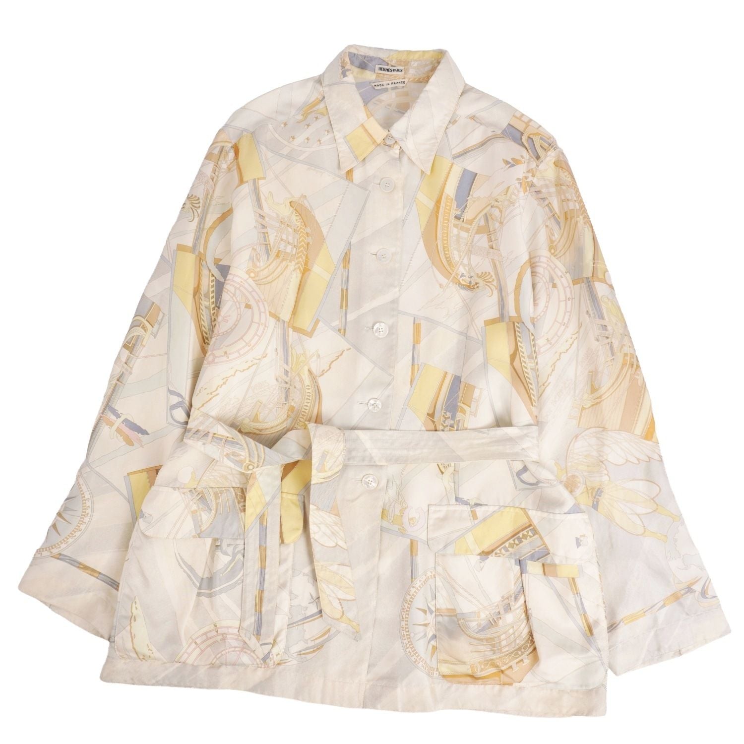 Hermes Martin Margiela Era Blouse with Shirt Belt Total Pattern