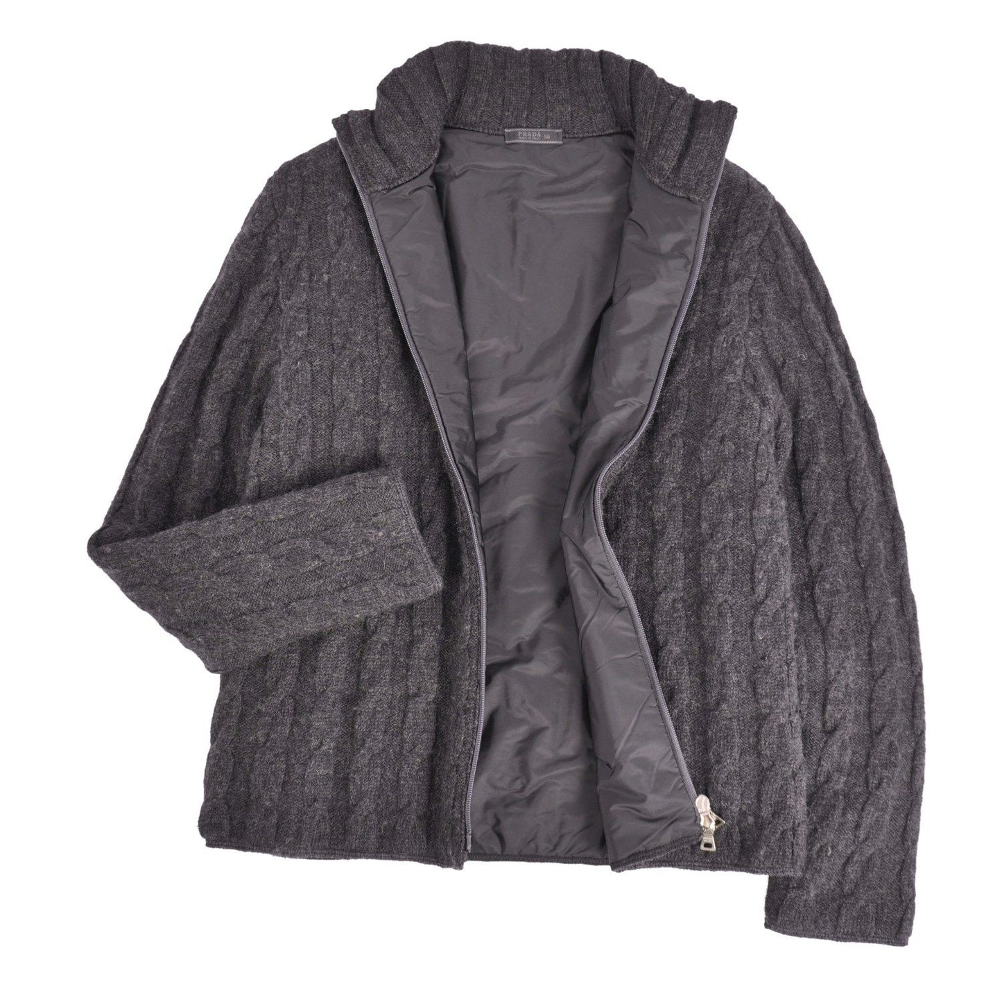 Prada Knit Drivers Sweater Zipping — view 2