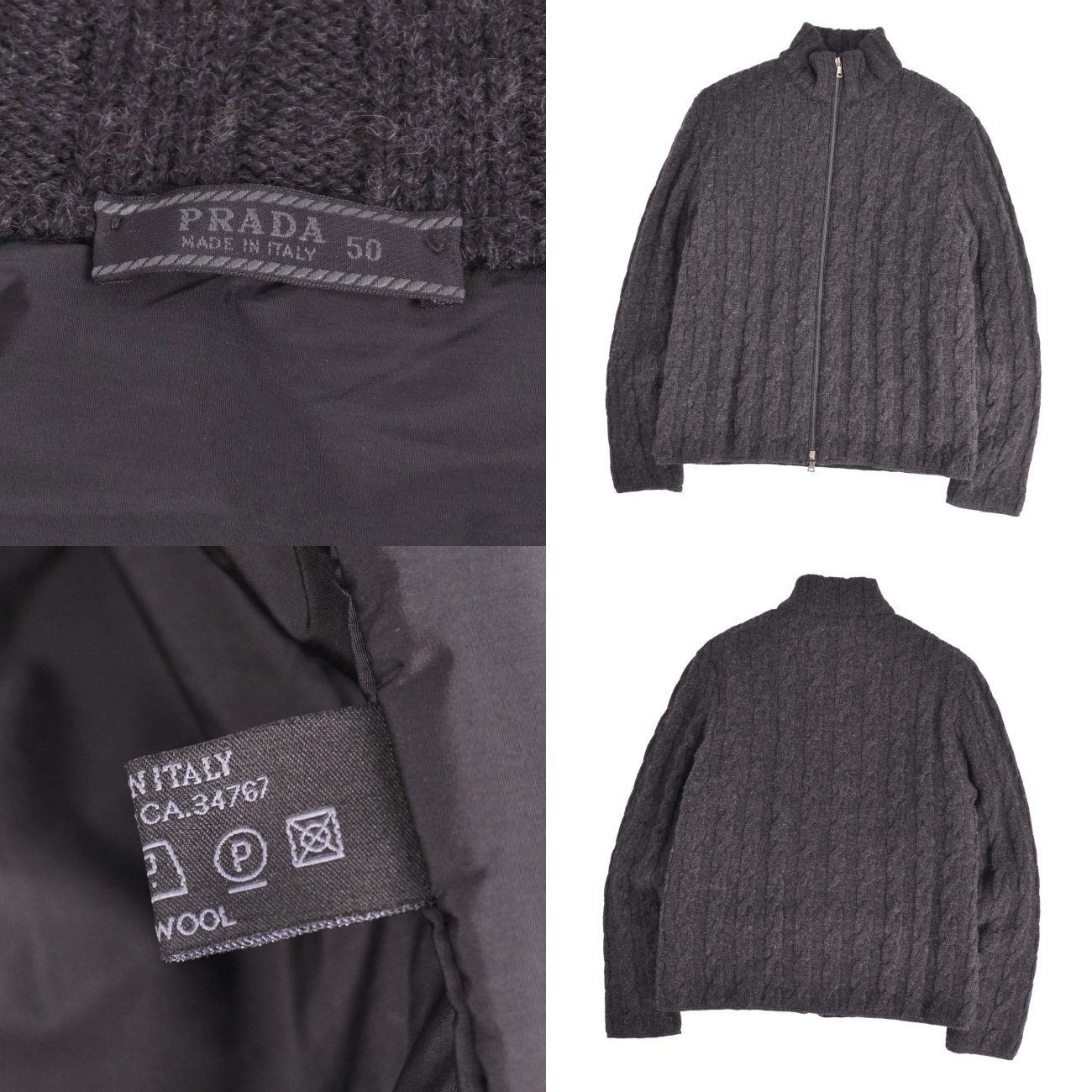 Prada Knit Drivers Sweater Zipping — view 7