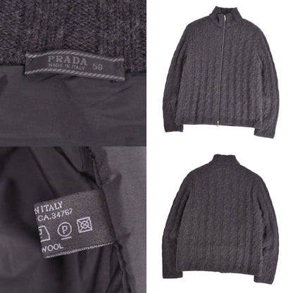 Prada Knit Drivers Sweater Zipping — view 7