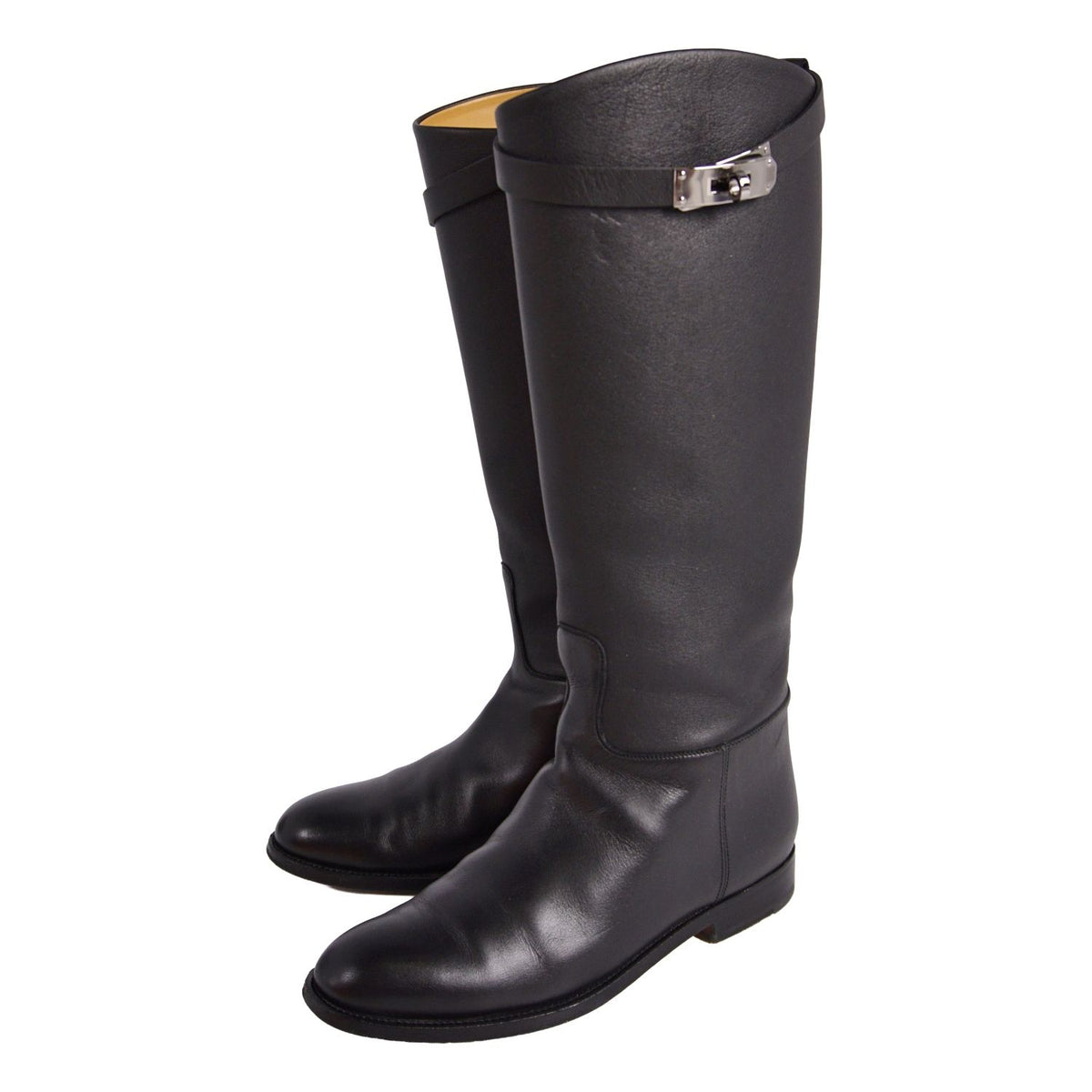 Hermes Boots Long Jumping Kelly Gold — view 2
