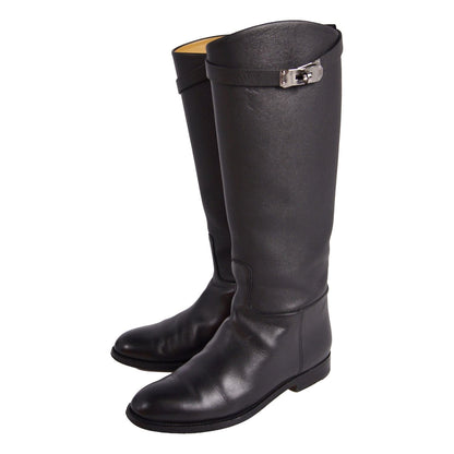 Hermes Boots Long Jumping Kelly Gold — view 2