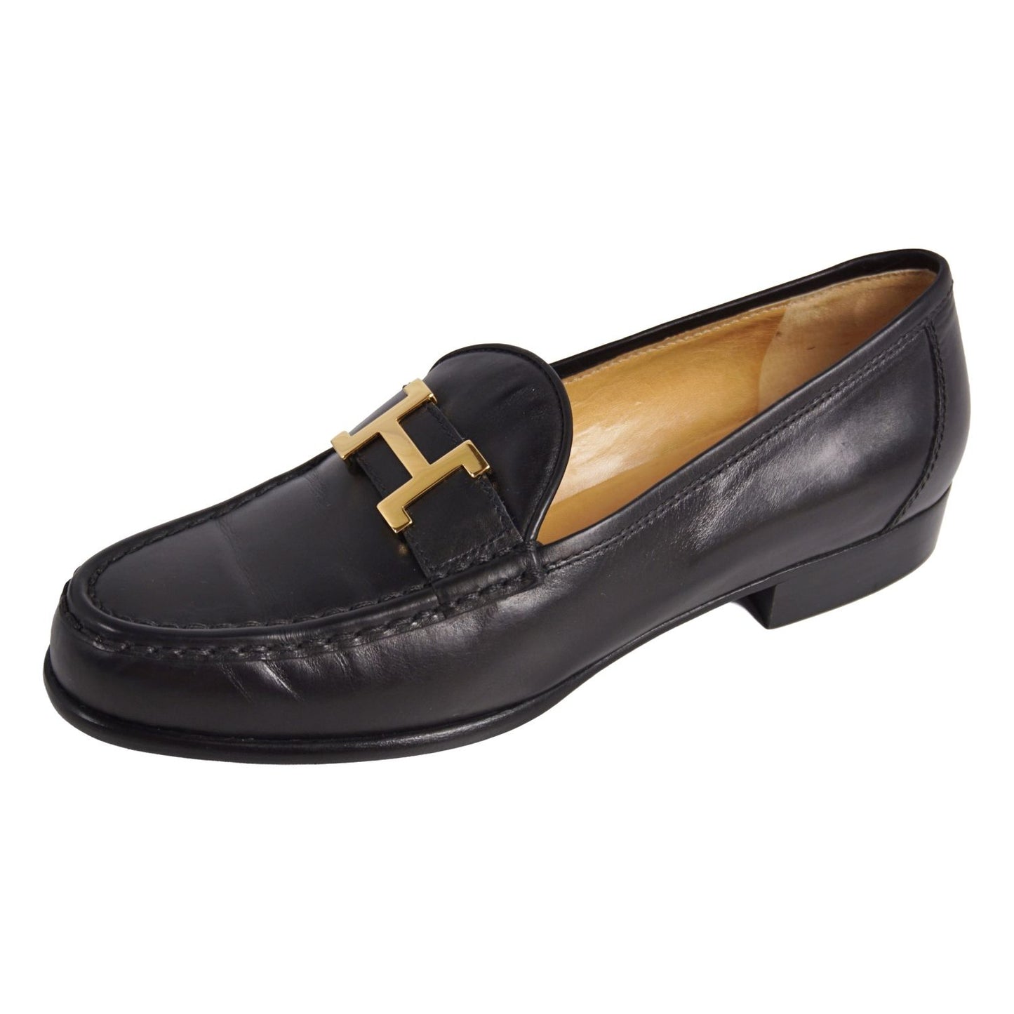Hermes Loafers Moccasin Logo Constance Leather