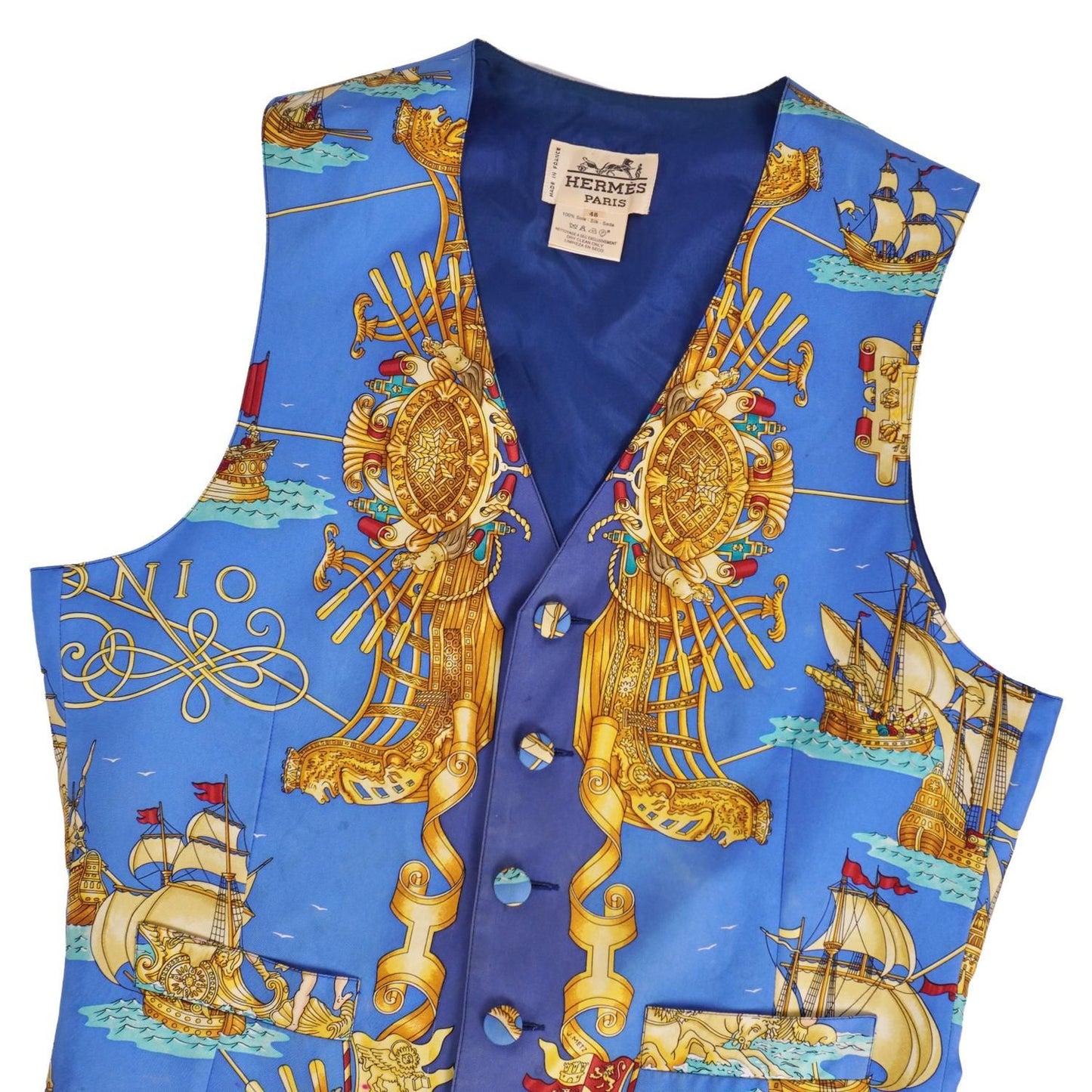 Hermes Vintage Vest Gilet Total Pattern Silk — view 2