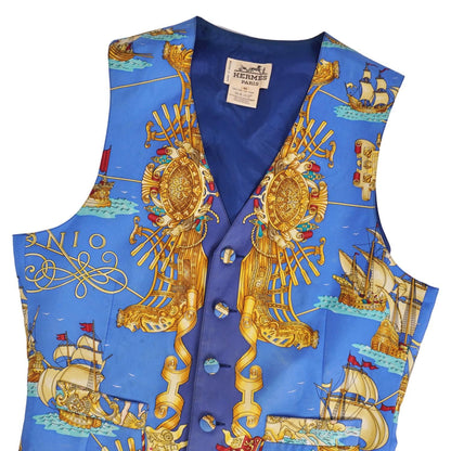 Hermes Vintage Vest Gilet Total Pattern Silk — view 2