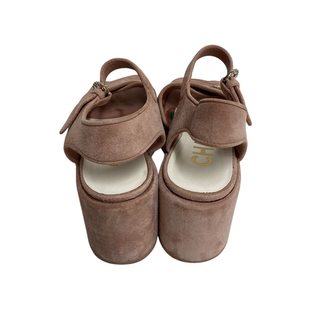 Chanel Wedge Sole CC Logo Rhinestone Sandals — view 3