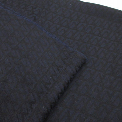 Louis Vuitton Scarf Shawl All Over Pattern Logo Embroidery Wool Navy Black 175 — view 5