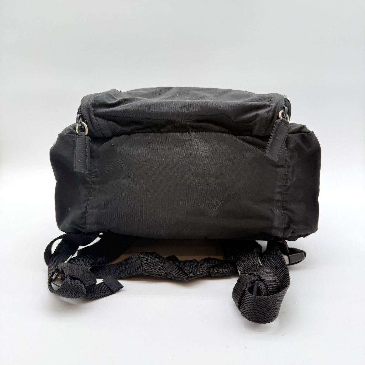 Prada Large Backpack Triangle Logo Nylon Black — view 4