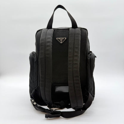 Prada Large Backpack Triangle Logo Nylon Black — view 2