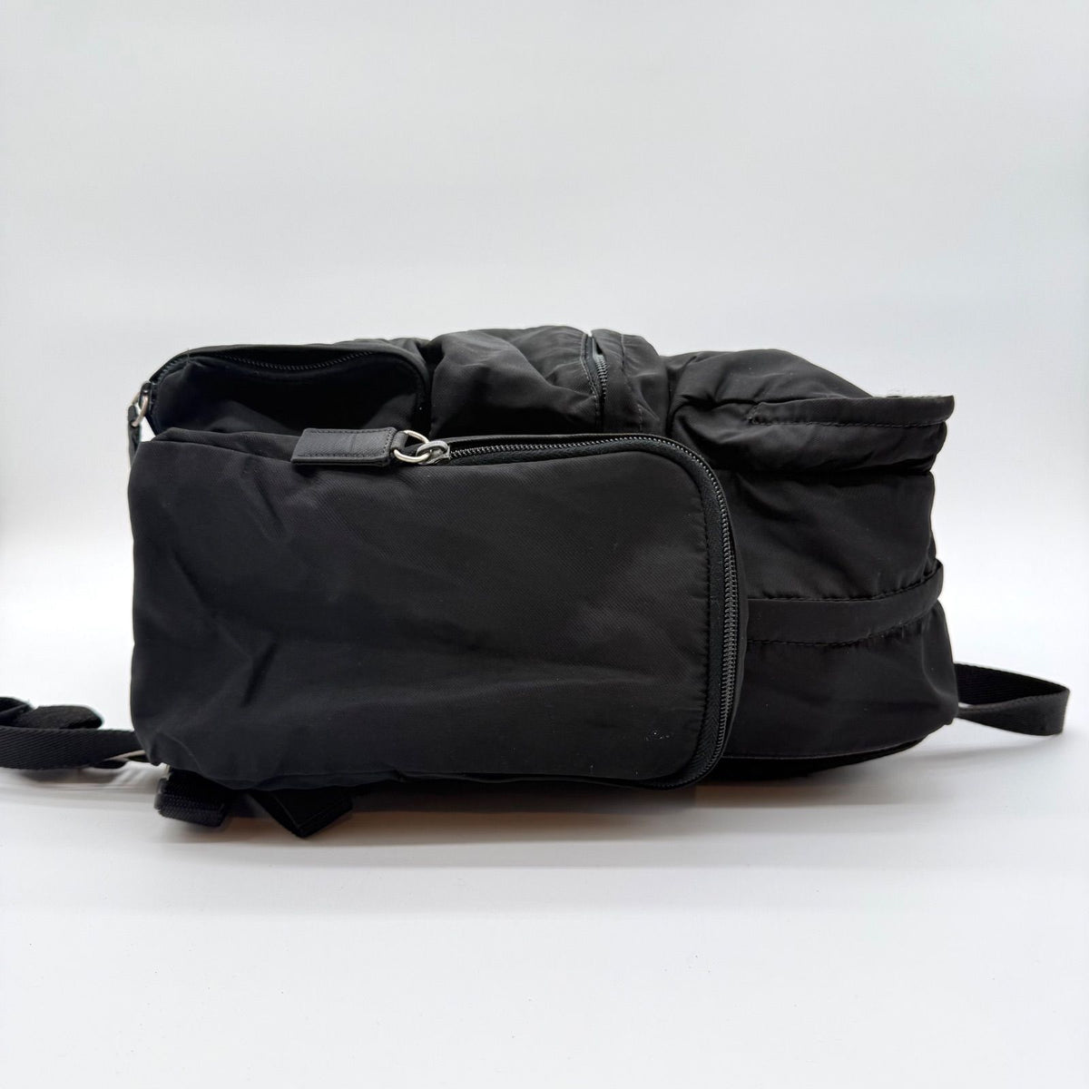 Prada Large Backpack Triangle Logo Nylon Black — view 6