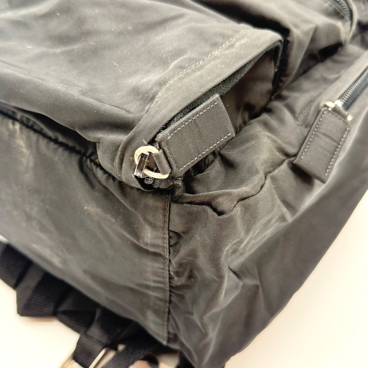 Prada Large Backpack Triangle Logo Nylon Black — view 8