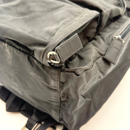 Prada Large Backpack Triangle Logo Nylon Black — view 8