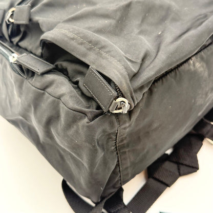 Prada Large Backpack Triangle Logo Nylon Black — view 7